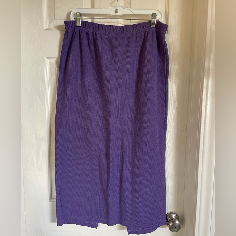 Vintage purple knit midi skirt